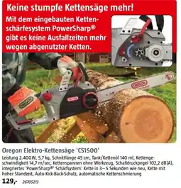 Bauhaus Oregon Elektro-Kettensäge 'CS1500' Angebot