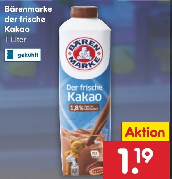 Bärenmarke Der frische Kakao 1L Angebot bei Netto Marken-Discount