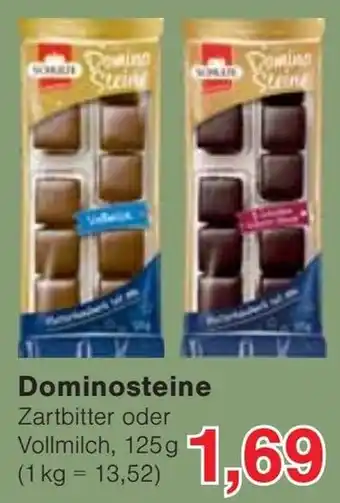 Dominostei ne Zartbitter oder Vollmilch