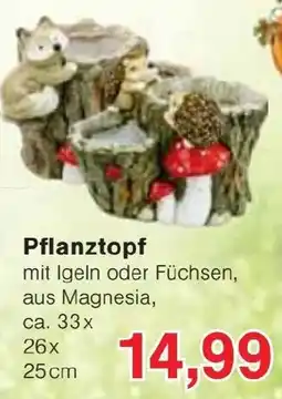 Jawoll Pflanztopf mit Igeln oder Füchsen, aus Magnesia Angebot