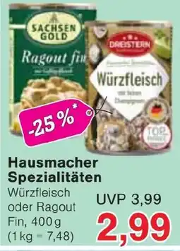 Jawoll Hausmacher Spezialitäten Würzfleisch oder Ragout Fin Angebot
