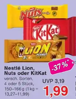 Jawoll Nestlé Lion, Nuts oder KitKat Angebot