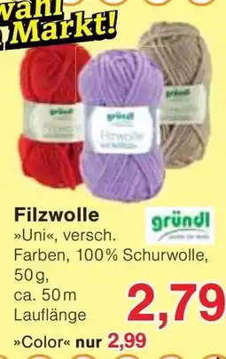 Jawoll Filzwolle gründl Angebot