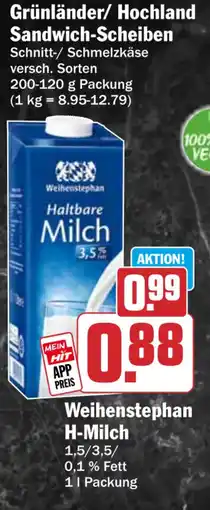 HIT Weihenstephan H-Milch Angebot
