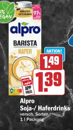 HIT Alpro Soja-/ Hafedrinks Angebot