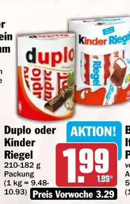 HIT Duplo oder Kinder Riegel Angebot