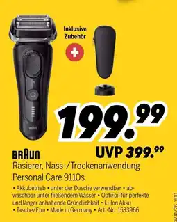 MEDIMAX BRAUN Rasierer, Nass-/Trockenanwendung Personal Care 9110s Angebot