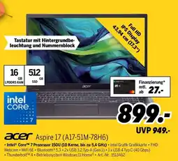 MEDIMAX acer Aspire 17 (A17-51M-78H6) Angebot
