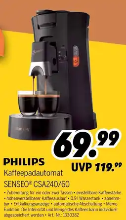 MEDIMAX PHILIPS Kaffeepadautomat SENSEO® CSA240/60 Angebot