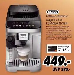 MEDIMAX DeLonghi Kaffeenvollautomat Magnifica Evo Angebot