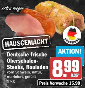 HAUSGEMACHT Deutsche frische Oberschalen-Steaks, Rouladen