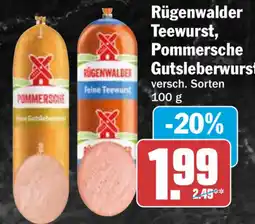 HIT Rügenwalder Teewurst, Pommersche Gutsleberwurst Angebot
