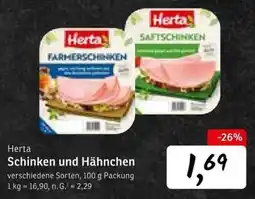 KONSUM Herta Schinken und Hähnchen Angebot