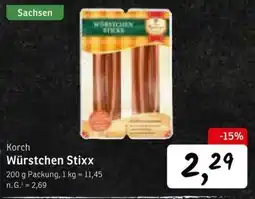 KONSUM Korch Würstchen Stixx Angebot