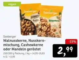 KONSUM Seeberger Walnusskerne, Nusskernmischung, Cashewkerne oder Mandeln geröstet Angebot