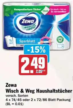 HIT Zewa Wisch & Weg Haushaltstücher Angebot