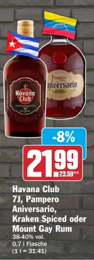 HIT Havana Club 7J, Pampero Aniversario, Kraken Spiced oder Mount Gay Rum Angebot