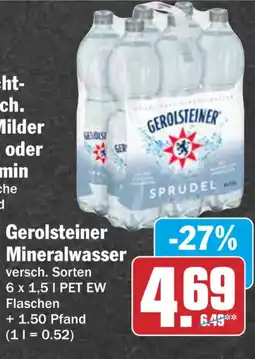 HIT Gerolsteiner Mineralwasser Angebot