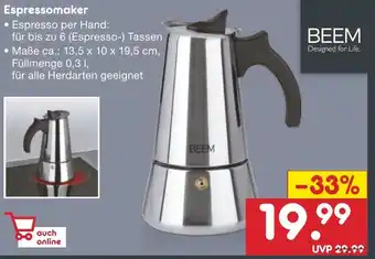 Netto Marken-Discount Beem Espressomaker Angebot