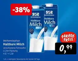 KONSUM Weihenstephan Haltbare Milch Angebot