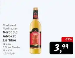 KONSUM Nordbrand Nordhausen Nordgold Advokat Eierlikör Angebot
