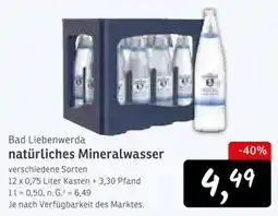 KONSUM Bad Liebenwerda natürliches Mineralwasser Angebot