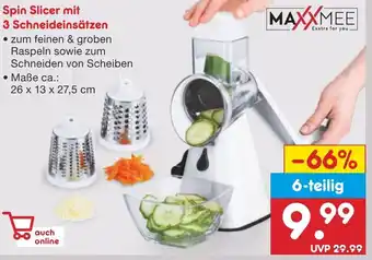 Netto Marken-Discount Maxxmee Spin Slicer mit 3 Schneideinsätzen Angebot