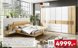 porta SCHLAFZIMMER, Wildeiche massiv, soft gebürstet/Hirnholz-Furnier Applikation Angebot