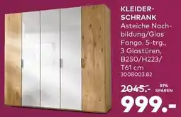 porta KLEIDER-SCHRANK Asteiche Nachbildung/Glas Fango Angebot