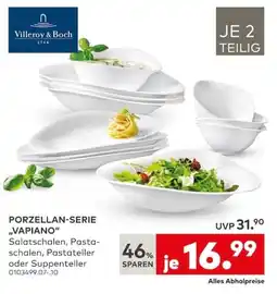 porta Villeroy & Boch PORZELLAN-SERIE „VAPIANO“ Angebot