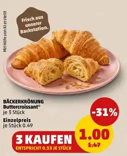 PENNY BÄCKERKRÖNUNG Buttercroissant* Angebot