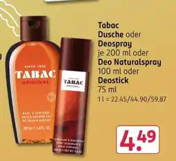 Rossmann Tabac Dusche oder Deospray Angebot