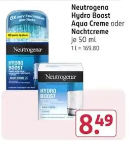 Rossmann Neutrogena Hydro Boost Aqua Creme oder Nachtcreme Angebot