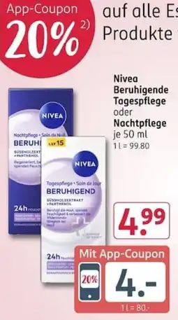 Rossmann Nivea Beruhigende Tages- oder Nachtpflege Angebot