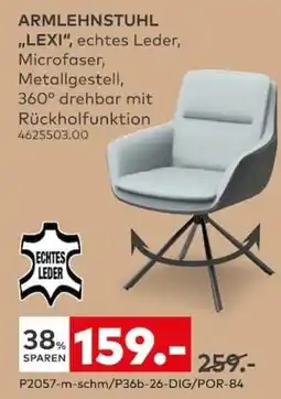 porta ARMLEHNSTUHL "LEXI", echtes Leder, Microfaser, Metallgestell Angebot