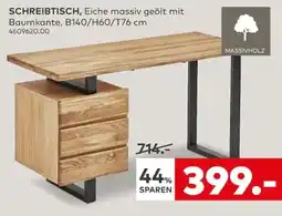 porta SCHREIBTISCH, Eiche massiv geölt mit Baumkante Angebot