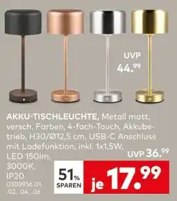 porta AKKU-TISCHLEUCHTE, Metall matt Angebot