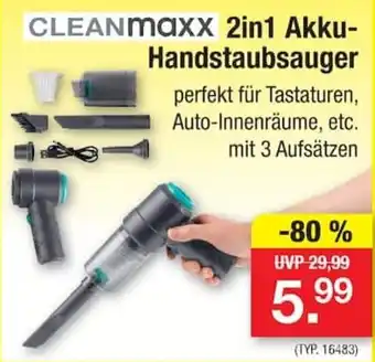 CLEANmaxx 2in1 Akku-Handstaubsauger