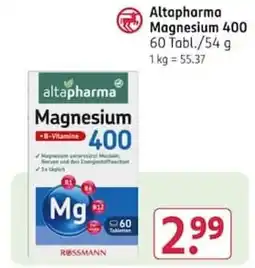 Rossmann Altapharma Magnesium 400 Angebot