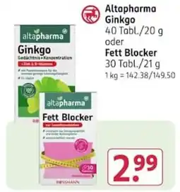 Rossmann Altapharma Ginkgo Angebot