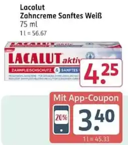 Rossmann Lacalut Zahncreme Sanftes Weiß Angebot