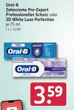 Rossmann Oral-B Zahncreme Pro-Expert oder 3D White Luxe Perfection Angebot