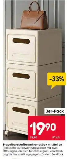 Rusta Stapelbare Aufbewahrungsbox mit Rollen Angebot