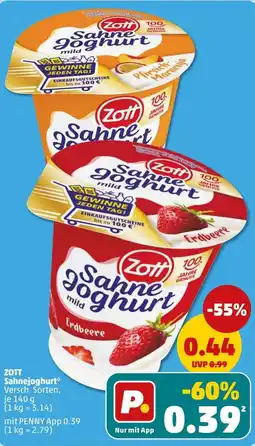 PENNY Zott Sahnejoghurt Angebot