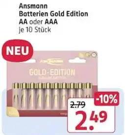 Rossmann Ansmann Batterien Gold Edition Angebot
