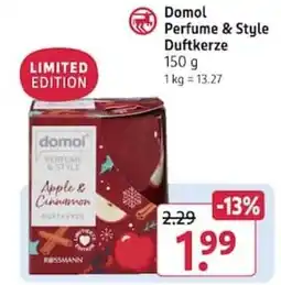 Rossmann Domol Perfume & Style Duftkerze Angebot