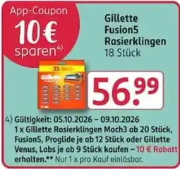 Rossmann Gillette Fusion5 Rasierklingen Angebot