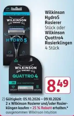Rossmann Wilkinson Rasierer Angebot