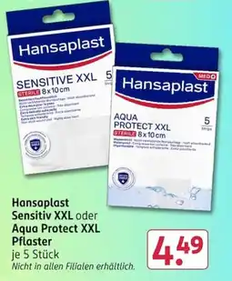 Rossmann Hansaplast Sensitive XXL oder Aqua Protect XXL Pflaster Angebot