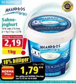 Norma MEANDROS Sahnejoghurt Angebot